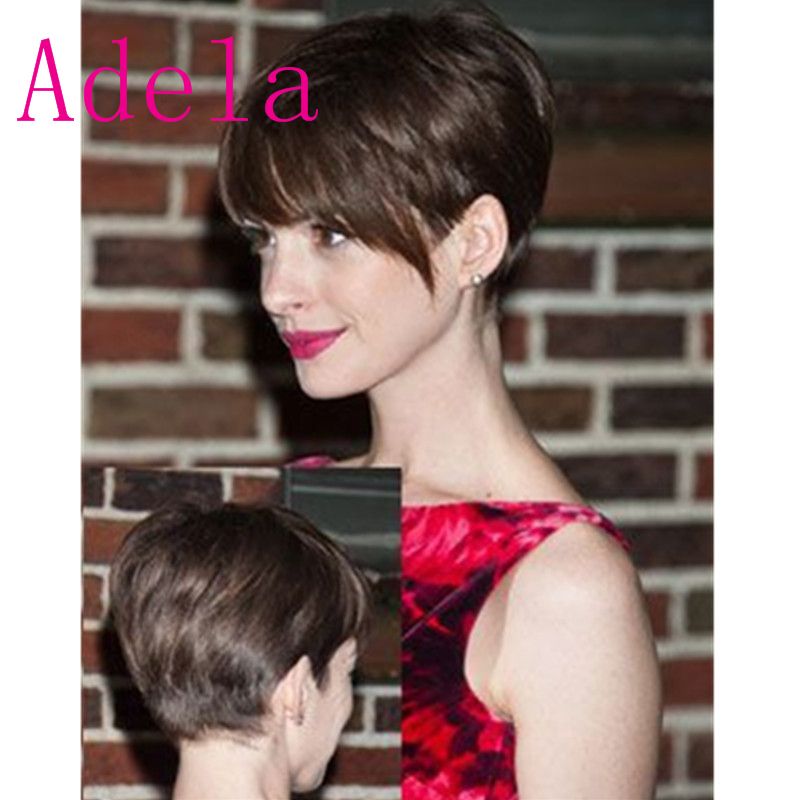 Pixie Cut Short Human Hair Wigs For Black Women Brazilian Full Lace Front Bob African Hair Cut Style Freetress Wigs High Quality Wigs From Adelahair