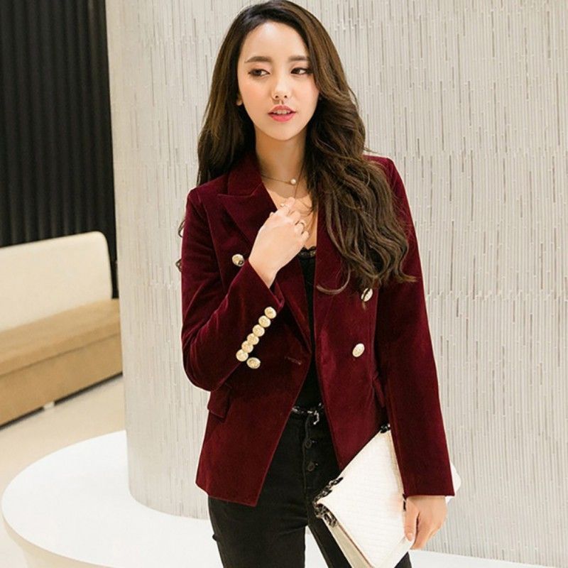 Grosshandel Frauen Herbst Samt Blazer Schlank Langarm Damen Blazer Buro Dame Ol Formelle Arbeit Kleinen Anzug Jacke Blazer S Von Jinmei03 29 79 Auf De Dhgate Com Dhgate