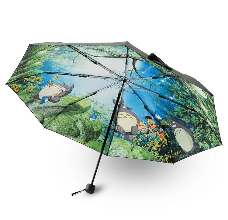 Dibujos Animados Paraguas Totoro Anime Studio Ghibli Paraguas Lluvia Para Mujer Sombrillas Plegable Paraguas Mujer