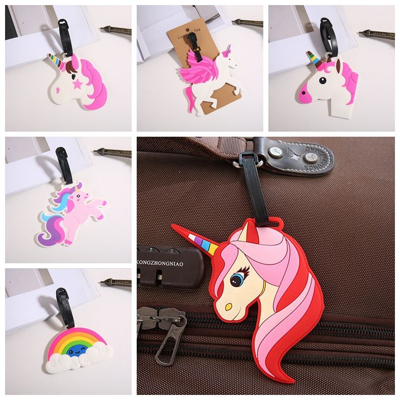 unicorn luggage tag