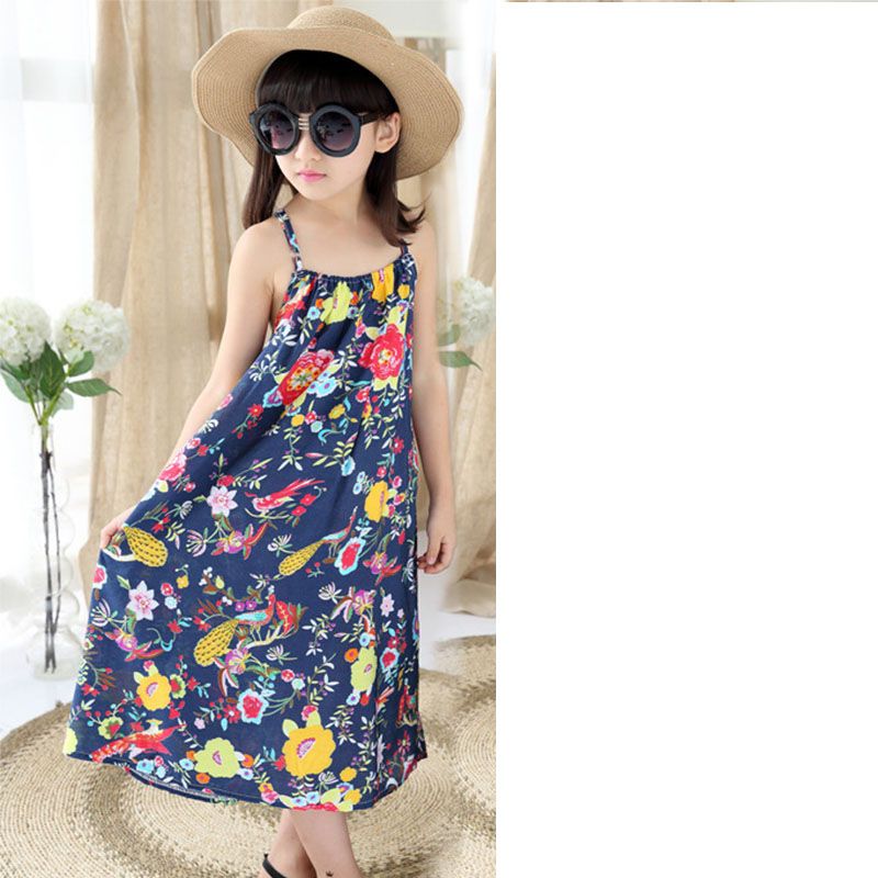 Playa De Vacaciones Ropa Para Niñas Adolescentes 8 10 12 13 14 Años 2017  Niñas Vestidos De Verano Impresos Maxi Vestidos Largos Para Niñas Verano De  21,92 € | DHgate