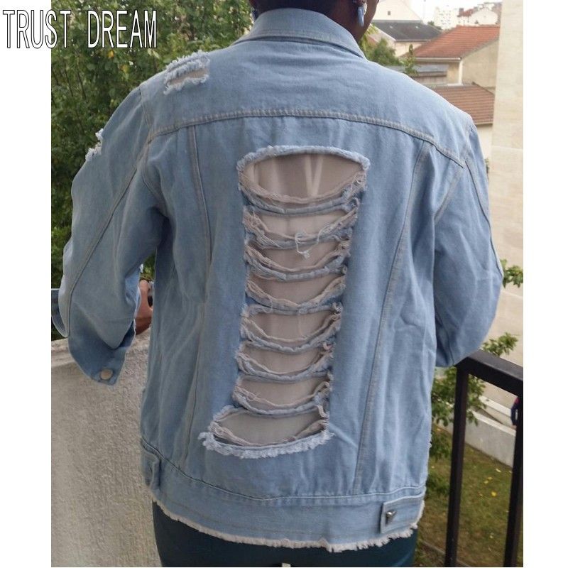 backless denim jacket