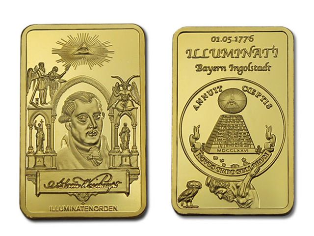Masonic Freemason Freemasonry Symbol 24K Gold Plated Commemorative Bar Token 
