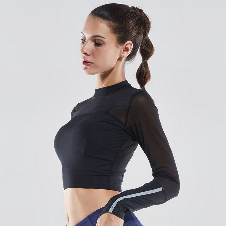 fitness long sleeve crop top