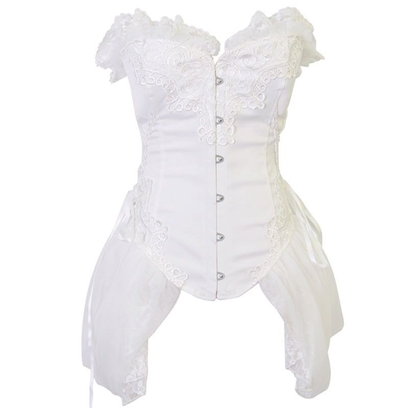 Acheter Sexy Blanc Satin Avec Tulle Jupe Robe Bustier Mariage Gothique Robes Corset Eleysy Corsets Et Bustiers Robe Burlesque De 19 44 Du Lorsoul Dhgate Com