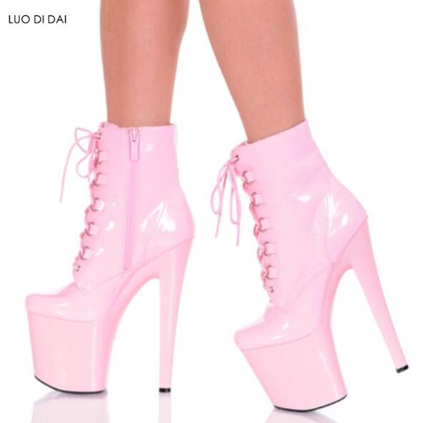 pink patent leather booties