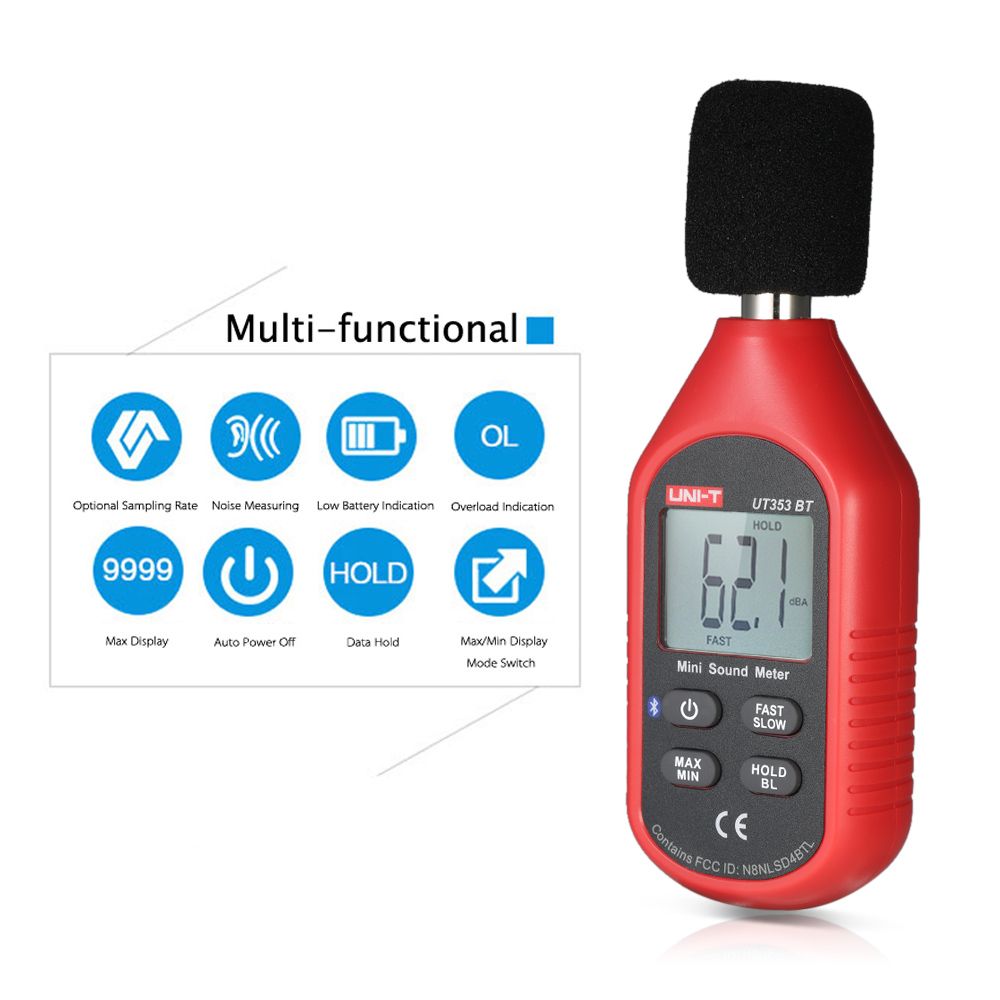Mini Digital Sound Level Meter UNI-T UT353 Noise Decibel Tester 30-130dB Measure