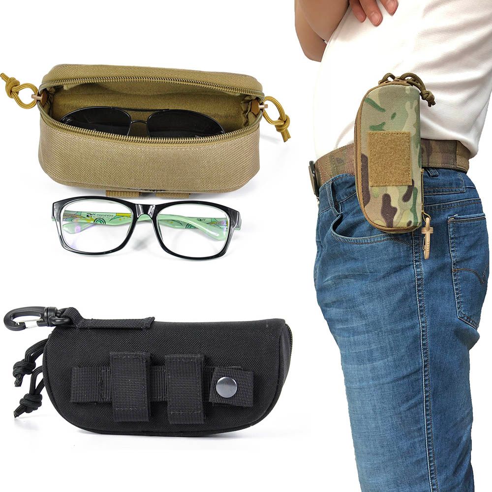 1000D Nylon Eyeglasses Hard Case Tactical Molle Sunglasses Carrying Case with Clip Xidan Eyeglasses Case