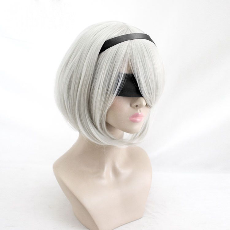 NieR:Automata 2B YoRHa No. 2 Type B Heroine Short Silver White