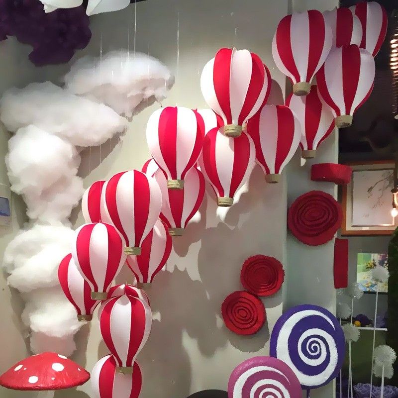 Multi Colors Hot Air Balloon Romantic Hand Made Elastic Fire Balloons