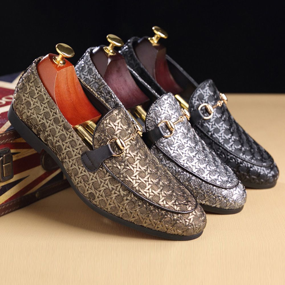 Leather Men Wedding Shoes Available Slip On Buckle Smart Casual