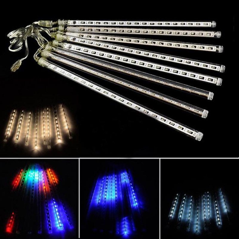 2021 30cm LED Snowfall LED Strip Christmas Lights Meteor Shower Falling Star Rain Drop Icicle