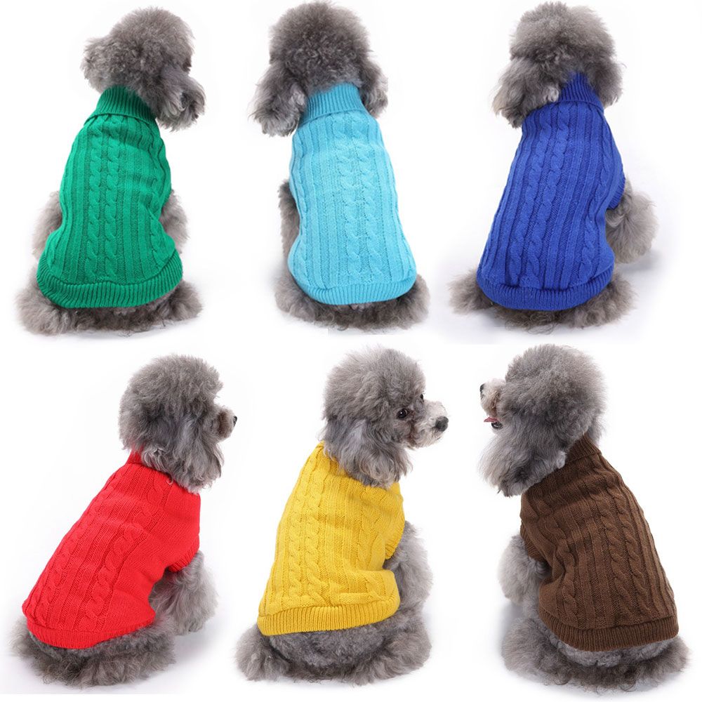 Soild Color Crochet Dog Sweaters Ropa Disfraces Invierno Ropa para mascotas Ropa para mascotas suéteres