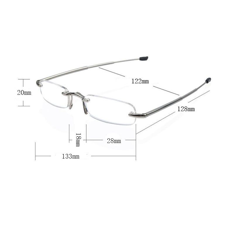 frameless folding reading glasses