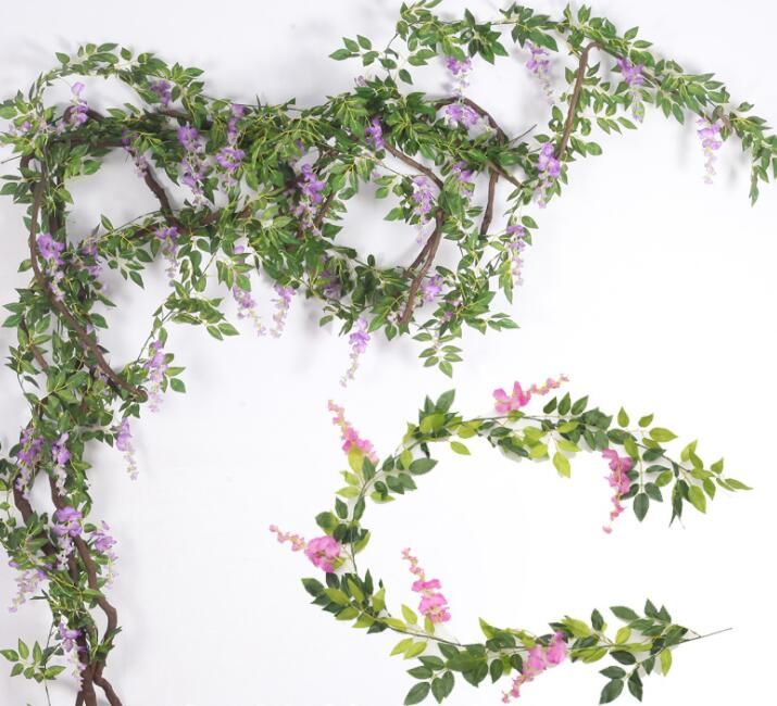 9 Silk Wisteria Flower Vine Artificial Wisteria Flower Rattans 9 Silk Wisteria Flower Vine Artificial Wisteria Flower Rattans