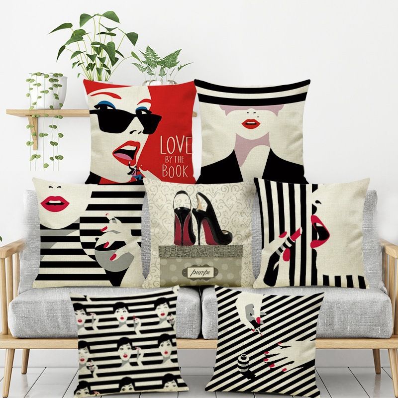 Stripe Pillowcase Cushion Case Home Decoration Polyester Cushion Cover Gift 18/"