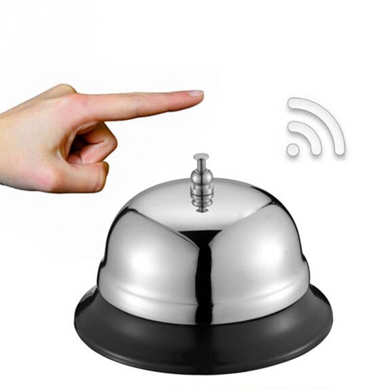 Call Bell Stainless Steel Metal Service Bell Call Desk Kitchen Hotel Counter