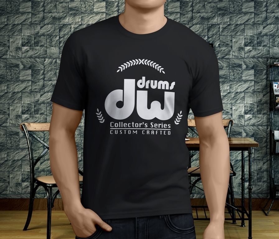New dw drums Music Logo Men/'s White T-Shirt Size S to 3XL