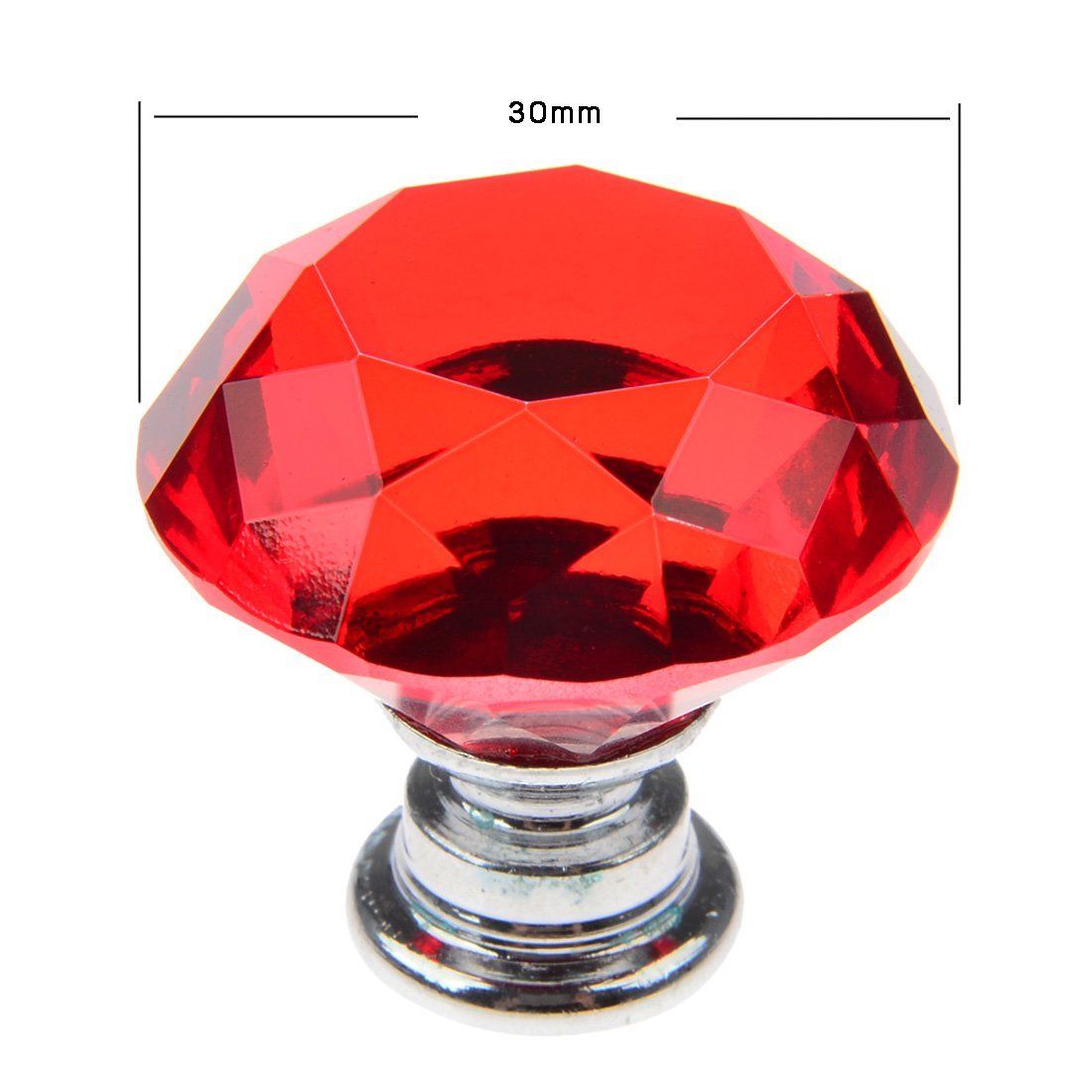2019 Set 30mm Crystal Glass Diamond Shape Cabinet Knobs Cupboard