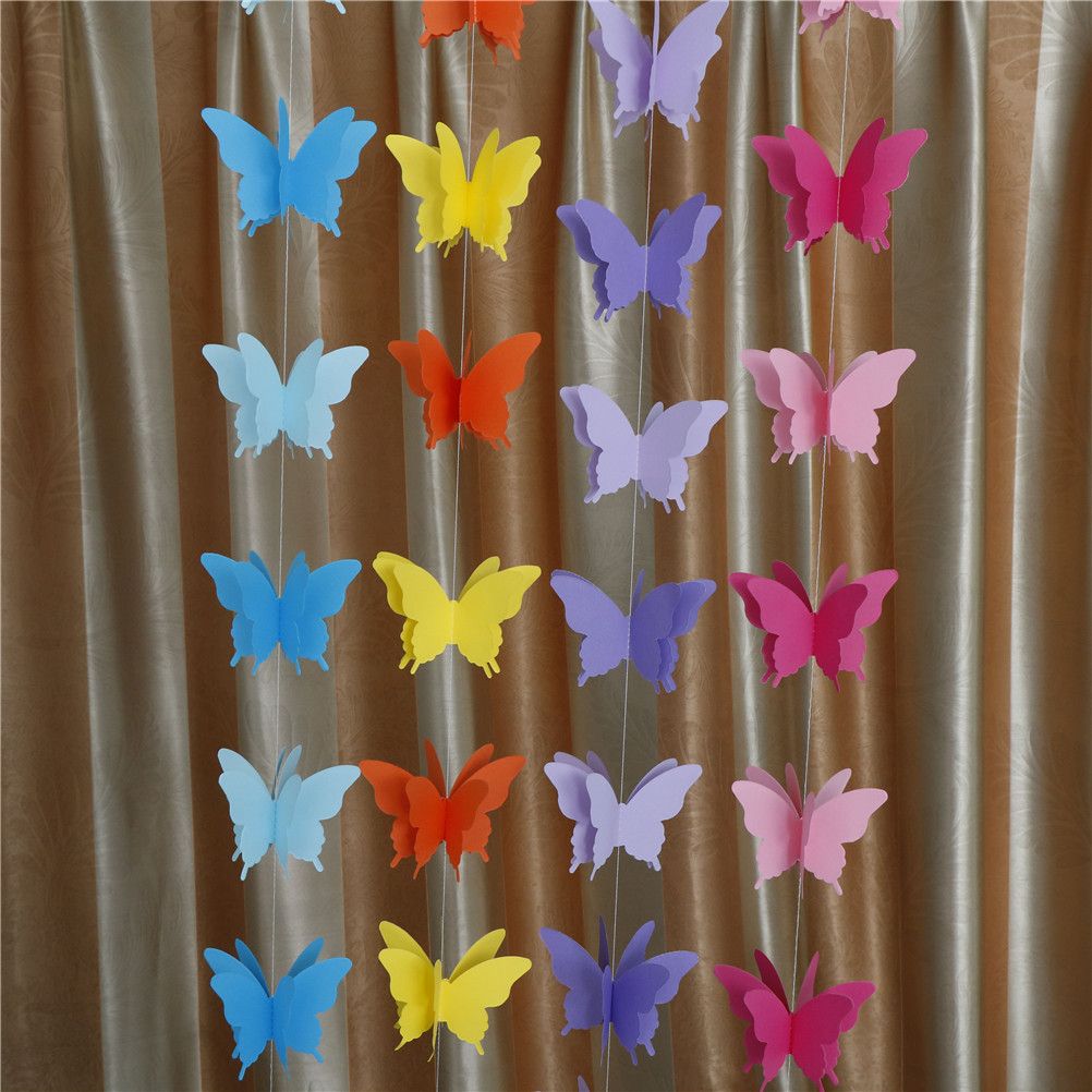 3m Party Butterfly Paper Garlands Hanging Bunting Banner Flags