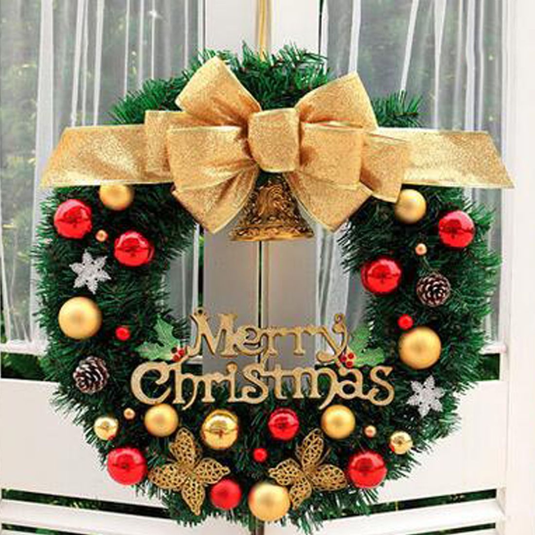 Decorazioni Natalizie Di Lusso.Acquista Nuovo Arrivo Capodanno Decorazioni Natalizie La Porta Di Casa E Decorazioni Finestre Corona Di Natale Festa Di Buon Natale Di Lusso A 15 54 Dal Totwo5 Dhgate Com