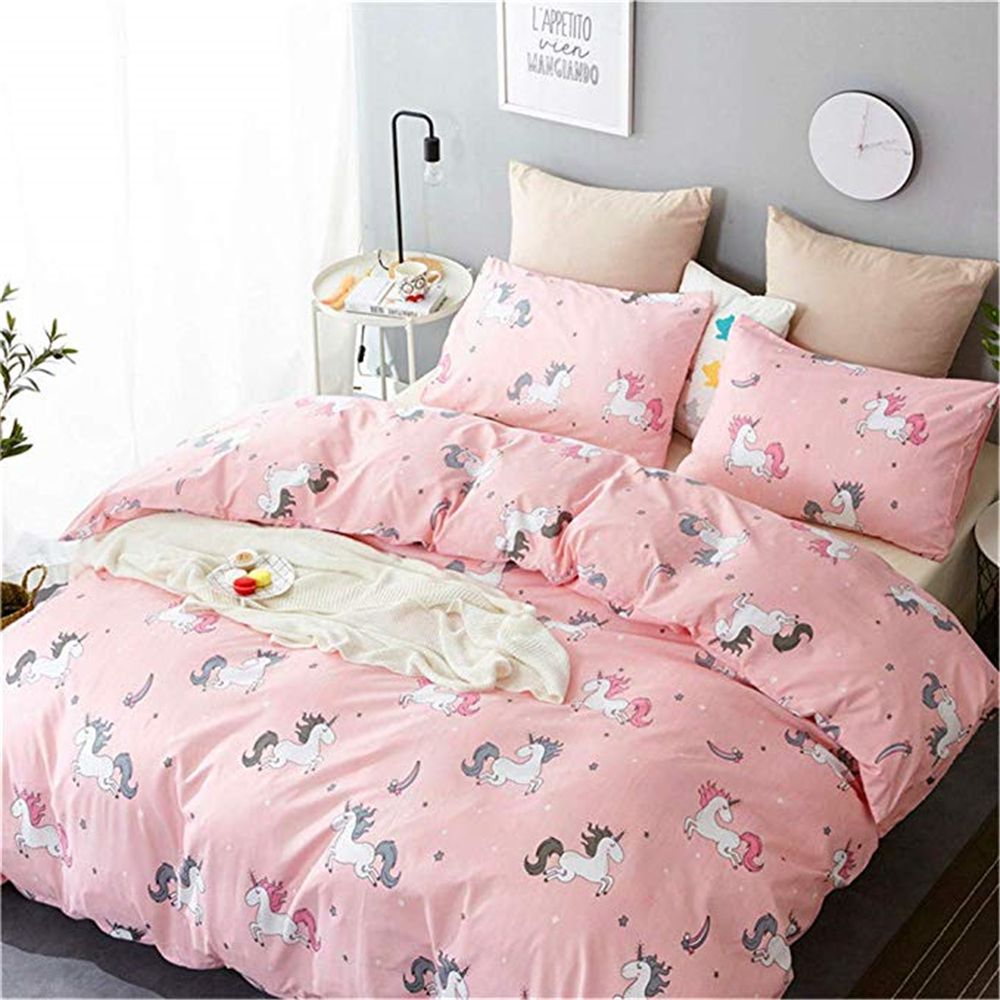 New Cartoon Unicorn Girls Duvet Cover Set For Kids Teens Girls