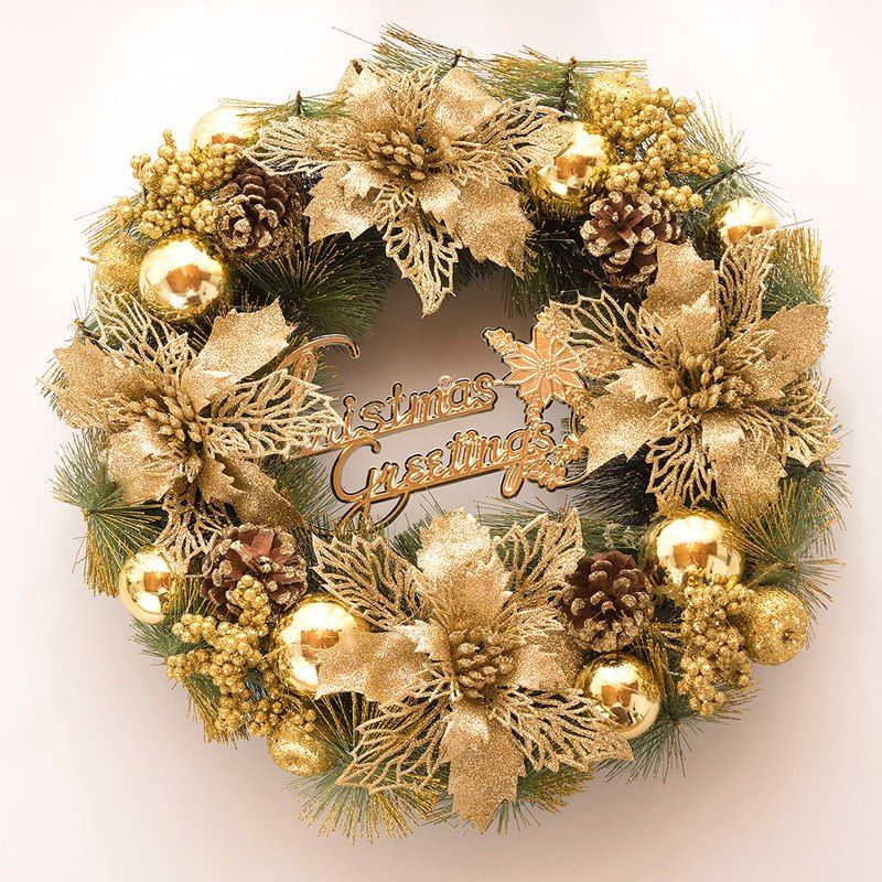 Snowman Christmas Deer Cloth Art Wreath Rattan Reed Wreath Garland