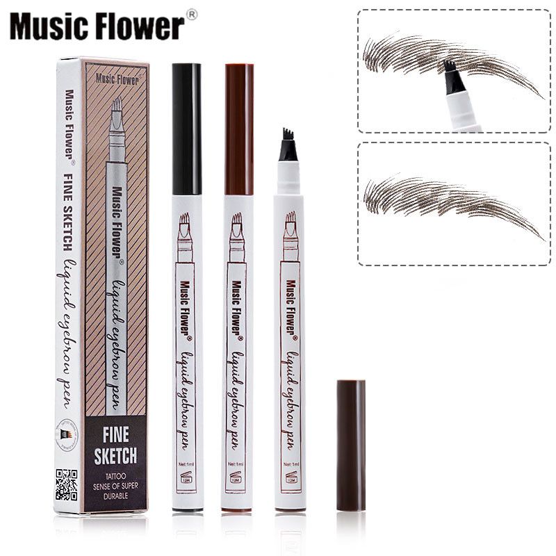 acquista music flower brand waterproof tattoo super durable eye brow pencil trucco fine sketch penna liquido sopracciglia a 1 53 dal eyeswellsummer