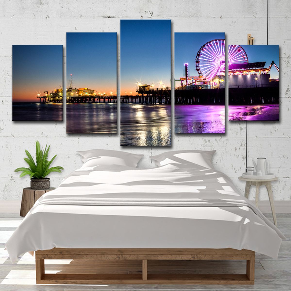 2020 Canvas Wall Art Pictures Home Decor Living Room Los Angeles Beach Pier Painting Frame Prints Ferris Wheel Poster From Print Art Canvas 13 95 Dhgate Com