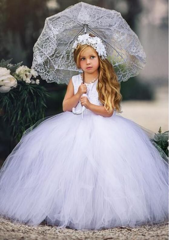 La Reina Blanca Bordado Lentejuelas Niñas Vestidos Del Desfile 2018 Vestido De Bola Vestido De Boda De Fiesta Árabe Para Niños De 75,92 € | DHgate