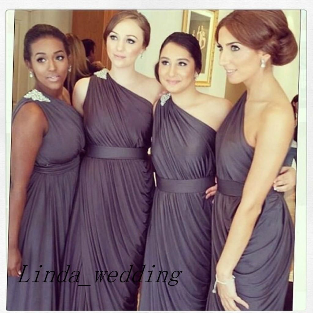 dark grey bridesmaid dresses long