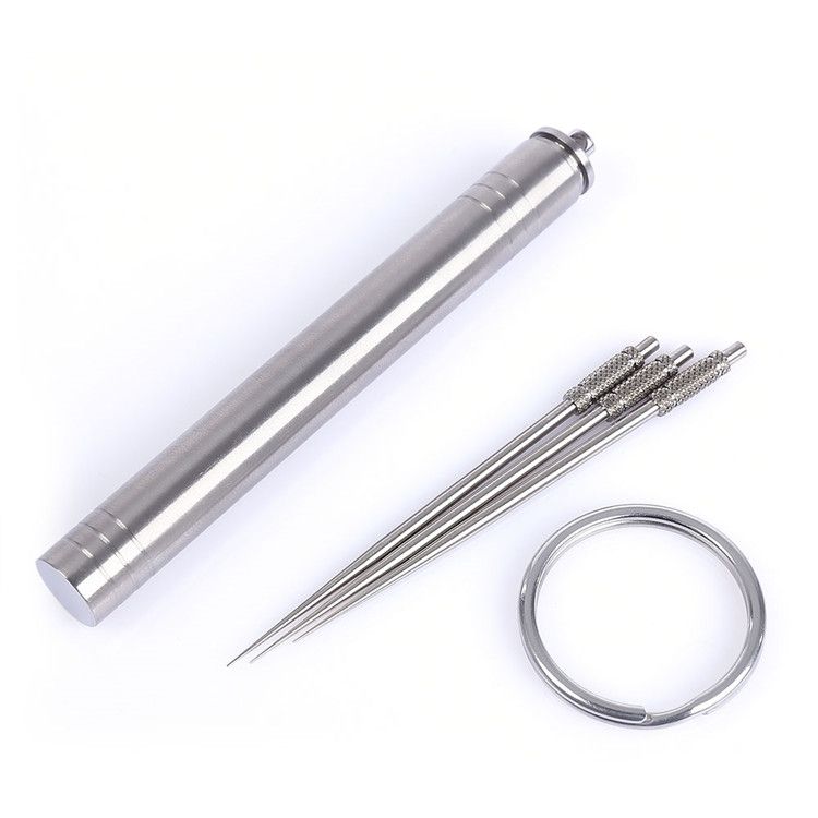 Pocket Portable Stainless Steel Toothpick Cylinder, High Grade Metal