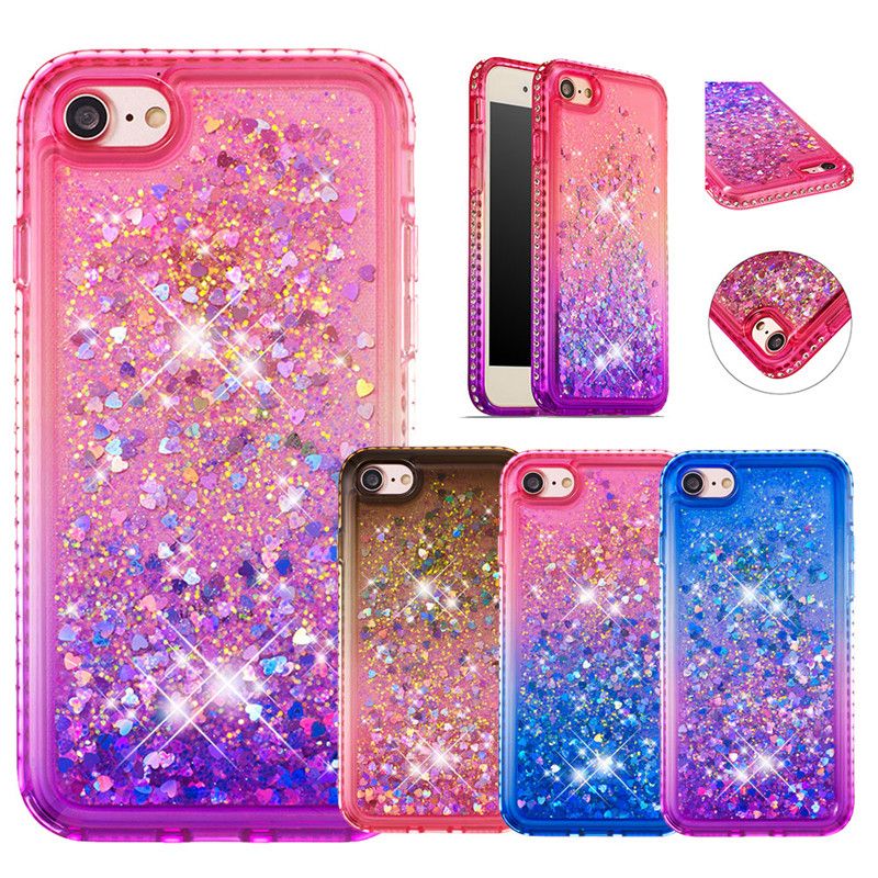 Compre Areia Movediça Brilho Líquido Case Para Iphone 5s 5se 6 S 7 8 Plus X  10 Ipod Touch 5 6 Xr Xs Max Tpu Macio De Plástico De Diamante Capa Protetora