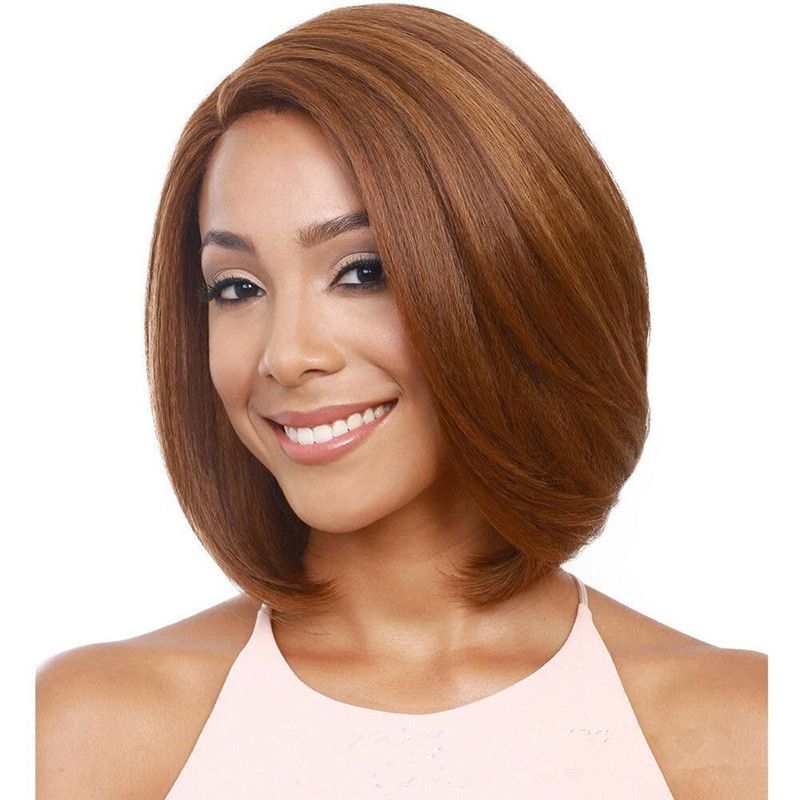 Acheter Zhifan Top Vente Blonde Marron Droite Bob Shot Perruques Nature  Look Cheveux Synthétiques Pour LAfrique Américaine Femmes De 9,2 € Du  Zhifan_wig | Fr.DHgate.Com