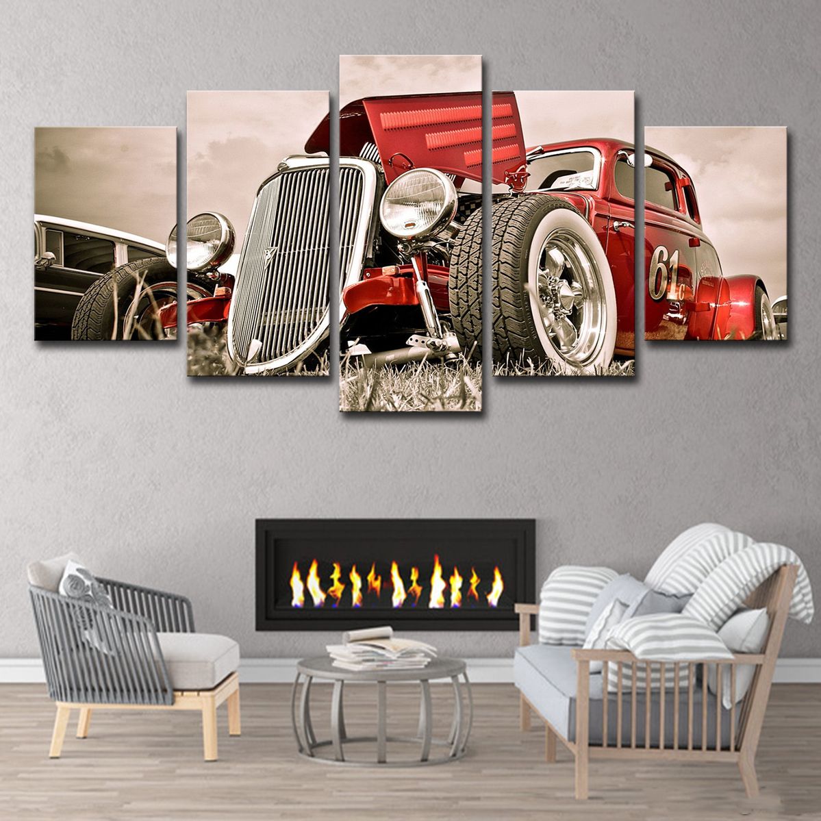 2019 Canvas Wall Art Pictures Home Decor Hot Rod Red Front View Wheels Paintings Living Room Hd Prints Car Poster Framework From Gzz198301121 18 49