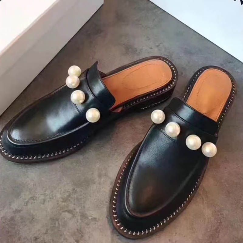leather mules womens