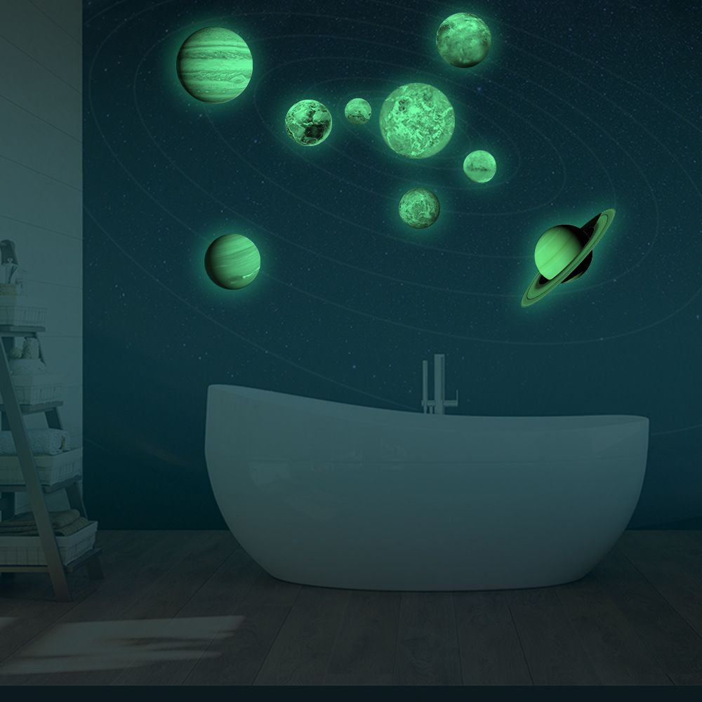 Glow In The Dark Nine Planets Wall Stickers Kids Room Nursery Glow In The Dark Nine Planets Wall Stickers Kids Room Nursery