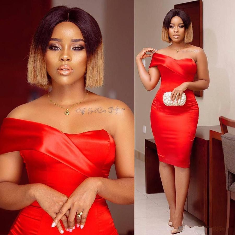 red knee length formal dresses