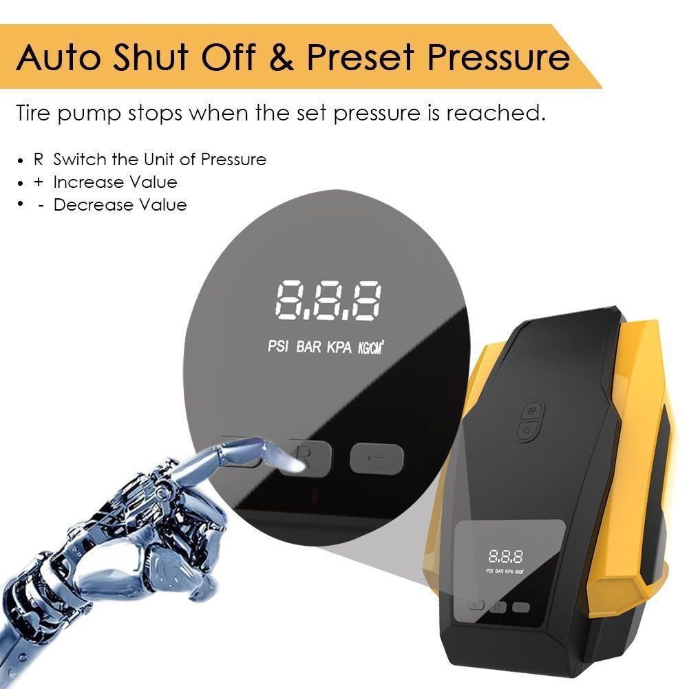 Wireless Air Pump auto portatile Pompa daria 12V Interfaccia USB pompa gonfiabile compressore daria con display LCD per auto moto pneumatici Balls