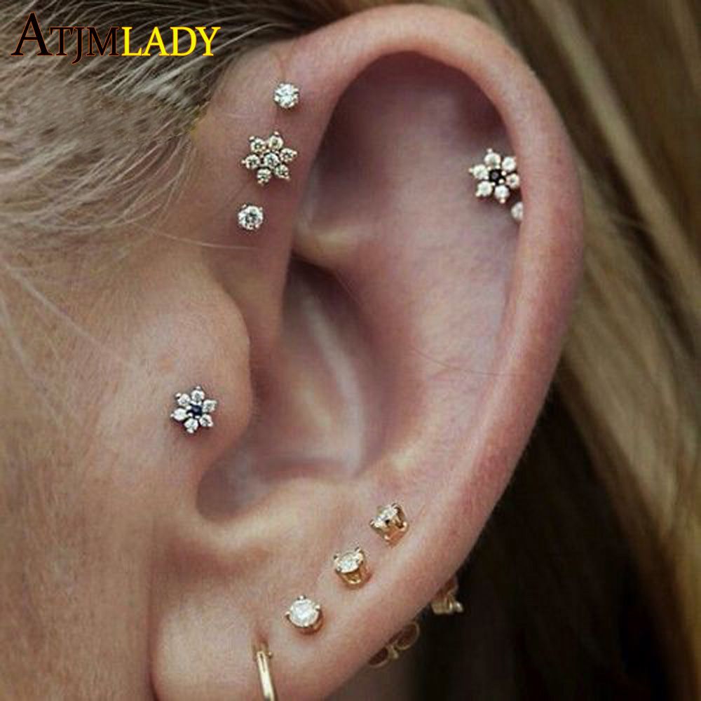 Padlock delicate Ear Studs 925 Sterling Silver For Women and Girls