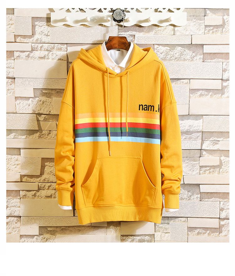 rainbow striped hoodie