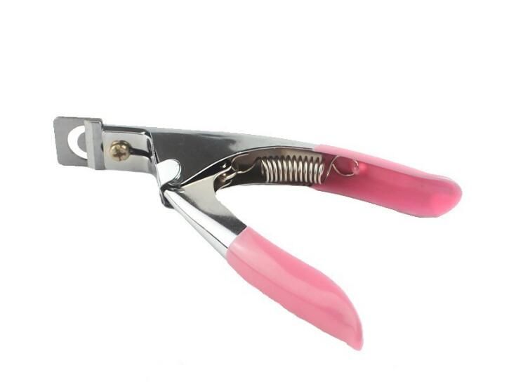 False Nail Clipper Nail Cutter Stainless Steel Acrylic Gel Nail Art Tools  Tips Manicure Trimming Pink