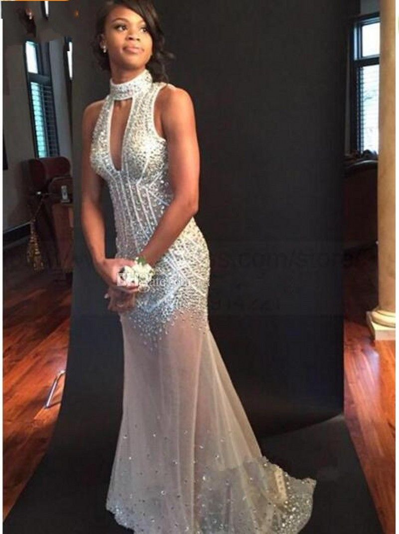 2018 New Sexy Nude Mermaid Prom Dresses 