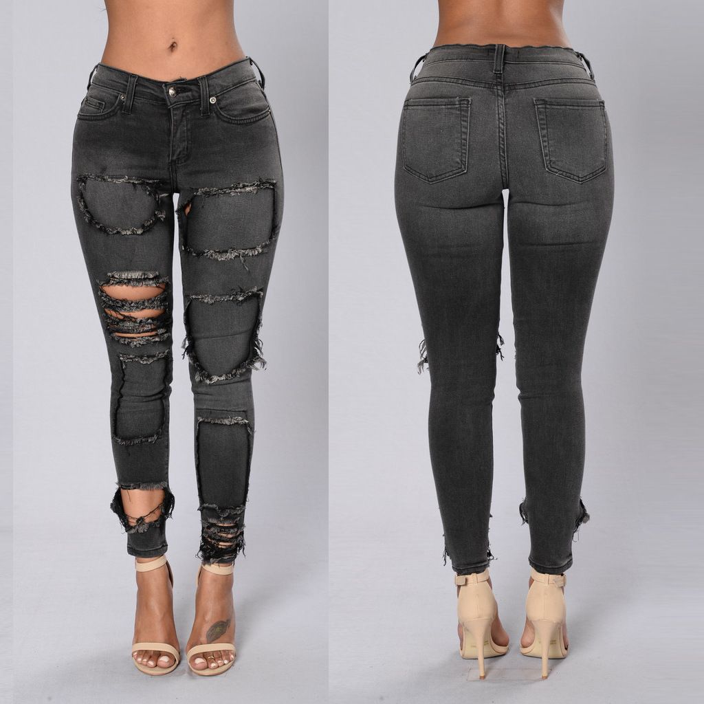 low rise skinny ripped jeans