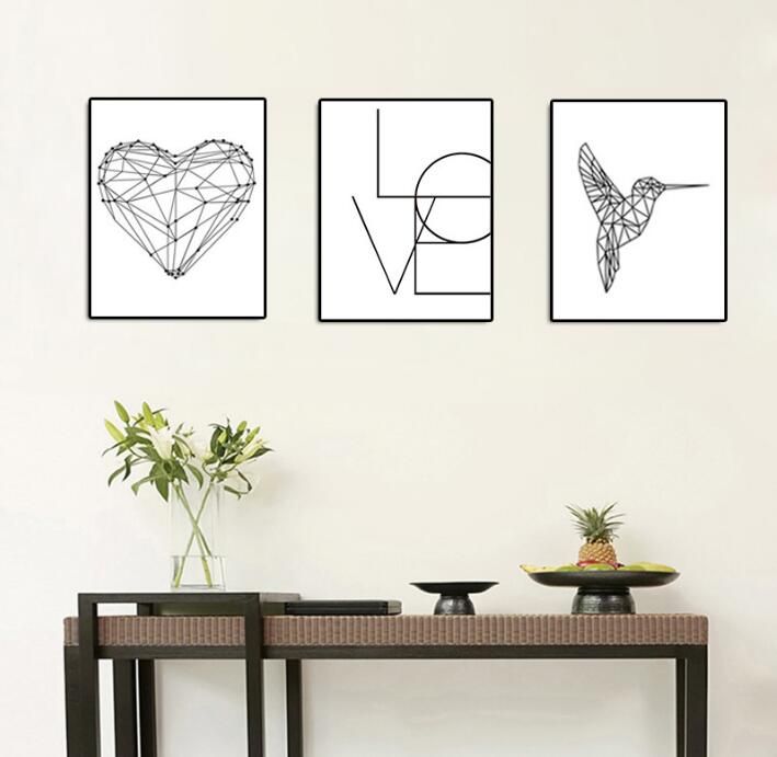 Compre Linea Minimalista Moderna En Forma De Corazon Amor Pajaro