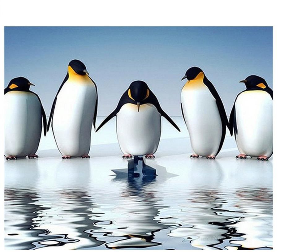 2021 Penguin Diamond Painting Kit 5d Mosaic Wall Art Beads Painted On