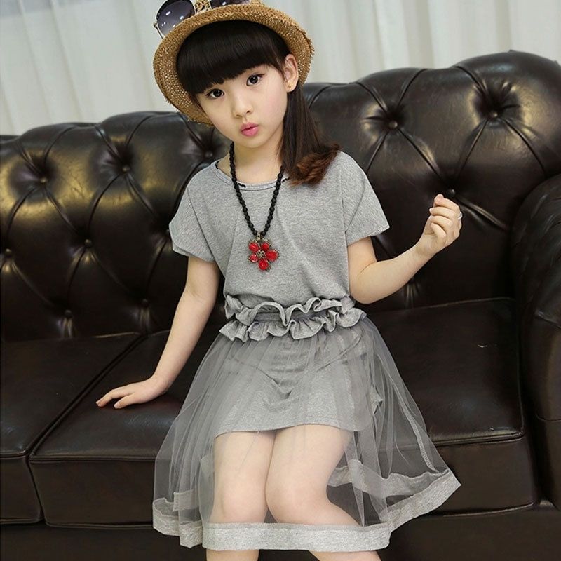 Us Lindo Criança Pequena Bebê Menina Tops T-shirt Saia 2pcs conjunto de roupas casuais