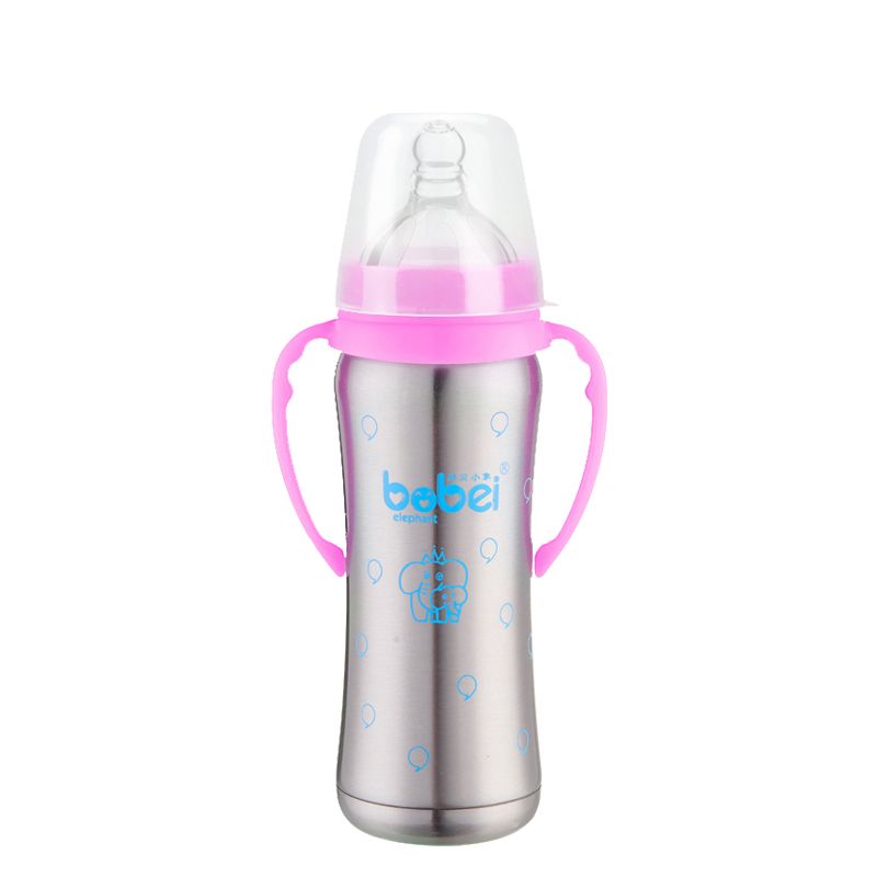 Acheter 0 Ml Nouveau Ne Bebe Enfants Lait Bouteille Nourrir En Acier Inoxydable Thermos Isolation Avec Tetine En Silicone Sucette Anti Chaud Poignee De 22 73 Du Kidsmart3 Fr Dhgate Com