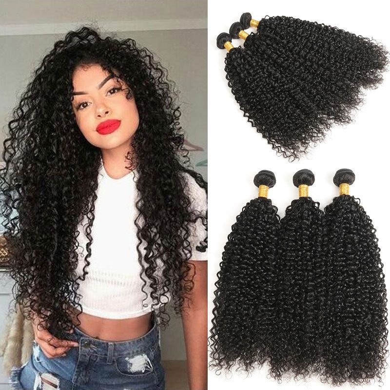 Jerry Curl Human Hair Bundle Natural Black Color 100 Unprocessed