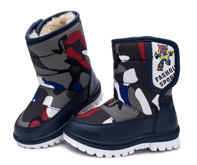 2018 Snow Boots Kids Winter Boots Boys Waterproof Shoes Fashion Warm ...